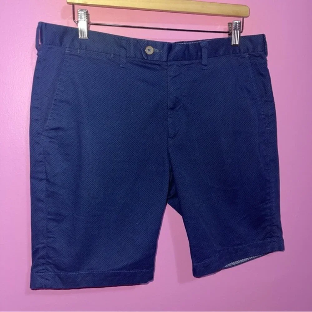 Ted Baker Shorts Men's Size 34 Navy Blue‎ Herbosh Stretch Cotton Mid-Rise Chino